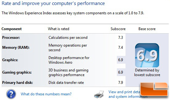 AMD A10-5800K Processor Windows Index Score