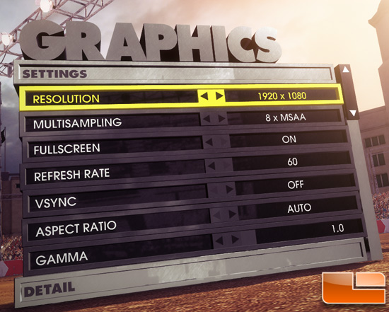 Dirt Showdown Settings Dirt Showdown Settings