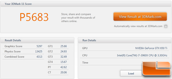 GeForce GTX 660 3DMark 11 Score