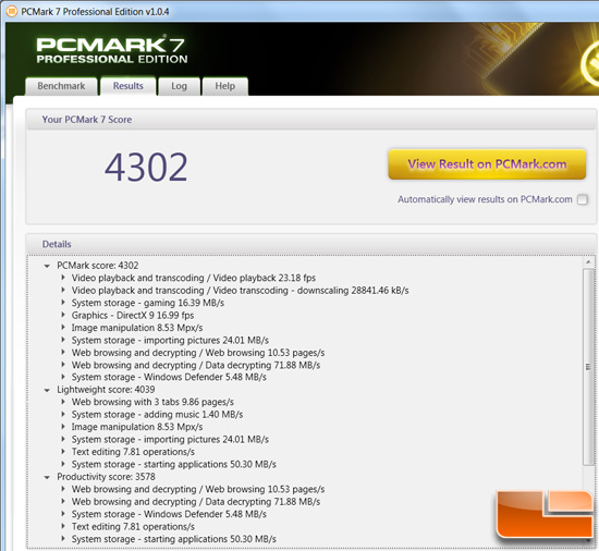 PCMark 7 Score PCMark 7 Score