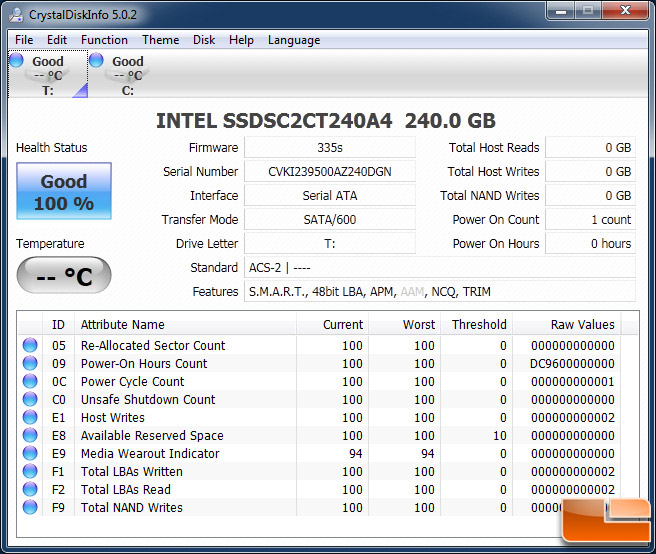 crystaldiskinfo check both drives