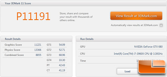 ASUS GeForce GTX 670 DirectCU II Top 3DMark11 Stock