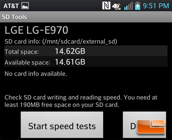 LG Optimus G Flash Memory Tests