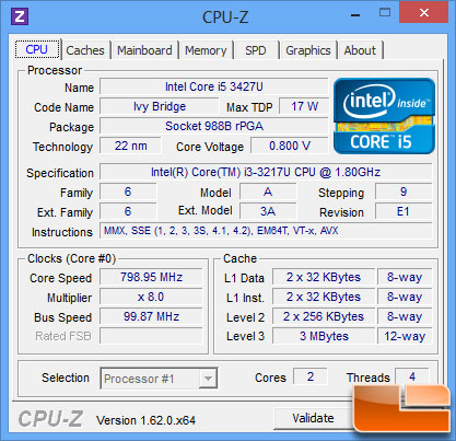 Intel Core i3-3217U Processor Idle