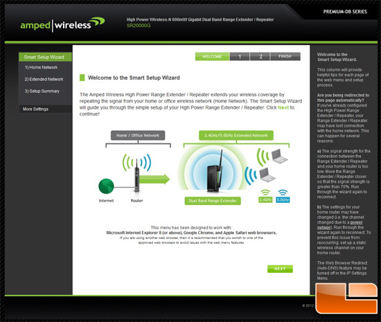 Amped Wireless SR20000G GUI