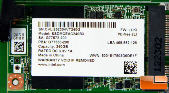 Intel 525 Series mSATA SSD