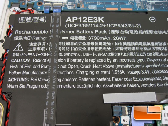 ACER S7 191 Internal Components