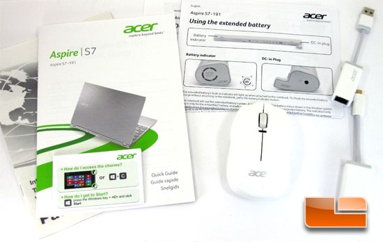 ACER S7-191 Retail Packaging and Bundle