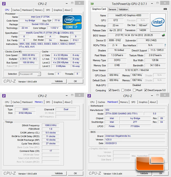 MSI Z77A-GD65 Gaming Motherboard System Settings