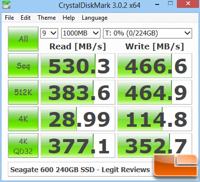 Seagate 600 240GB CRYSTALDISKMARK Z77