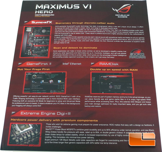 ASUS Republic of Gamers Maximus VI Hero Intel Z87 Motherboard Retail Packaging