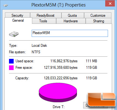 Plextor M5M 128GB mSATA Properties
