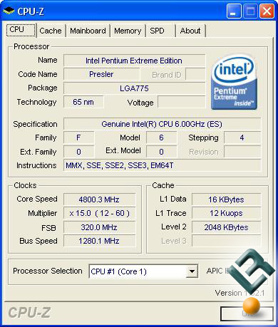 Default Voltages and a 20% overclock on the Intel 955