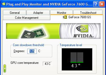 nVidia GeForce 7600 GS Load Temperatures