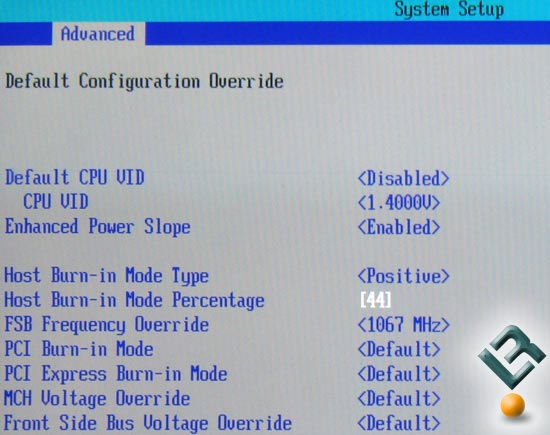 Screenshot of the BIOS settings