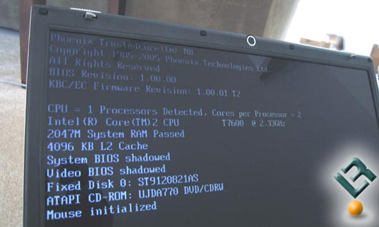 Correct BIOS Screen