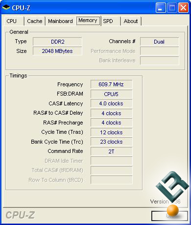 PC2-8888C4 Memory Overclocked to 1219MHz