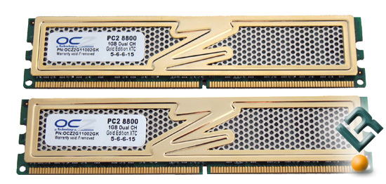 OCZ PC2-8800 DDR2 1100MHz Gold Memory Review