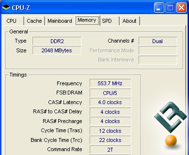 PC2-8888C4 Memory Overclocked to 1219MHz