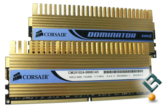 Corsair PC2-8888C4 Gold Plated DOMINATOR Kit