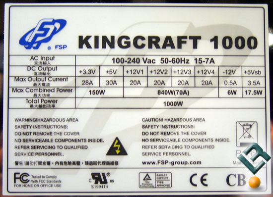 FSP Kingcraft 1000W PSU