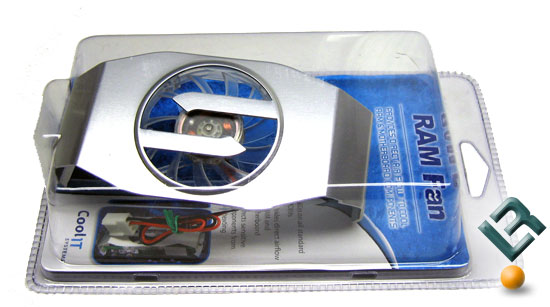 The CoolIT RAM Fan in Retail Packaging