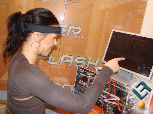 The OCZ Neural Impulse Actuator in use