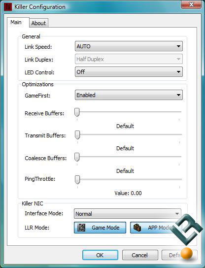 Killer NIC Configuration