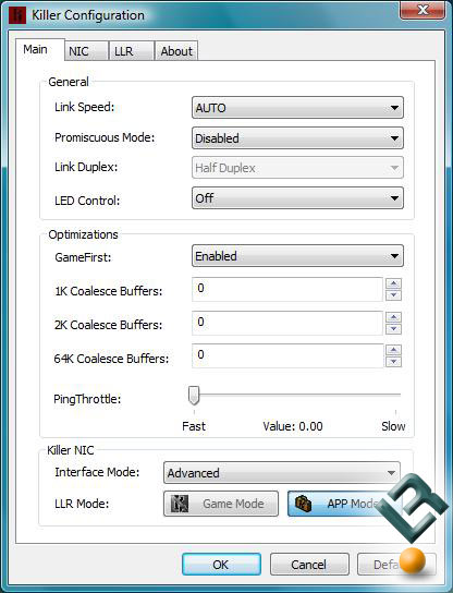 Killer NIC Configuration