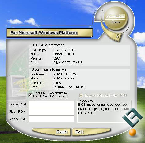 ASUS P5K3 Deluxe BIOS Update Utility