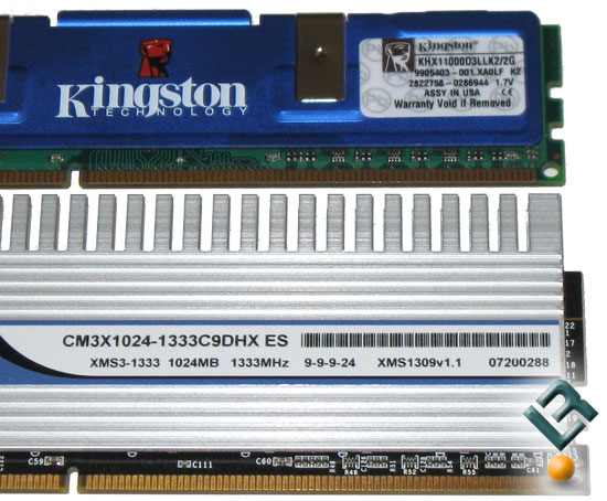 Kingston and Corsair DDR3 Memory Modules