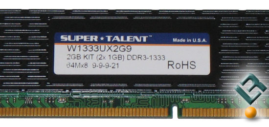 Super Talent 2GB DDR3 1333MHz Memory Kit