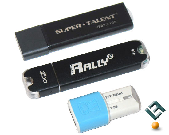 Super Talent 200X DH, OCZ Rally2 and Kingston DT Mini USB Flash Drives