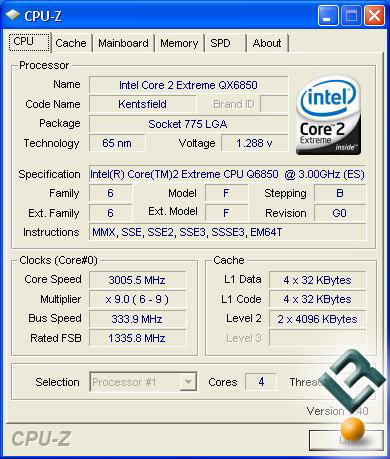 QX6850 Stock Speeds