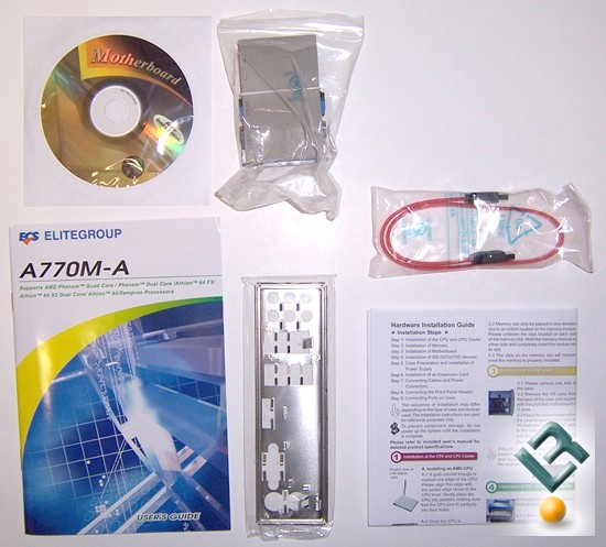 ECS A770M-A Motherboard Review Box Contents