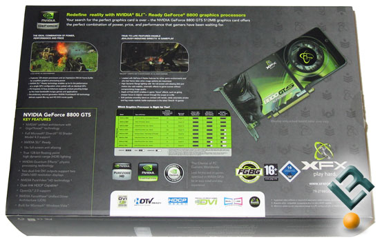 XFX GeForce 8800 GTS 512MB Alpha Dog XXX Edition Video Card Retail Box