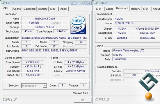 Intel QX9650 Overclocking on 780i