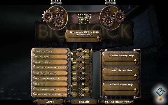 BIOSHOCK Benchmark Settings