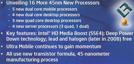 CES 2008: Intel Releases 16 New 45nm Desktop Processors