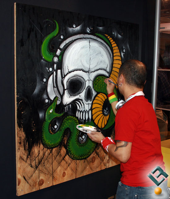 At work on Skullcandy art