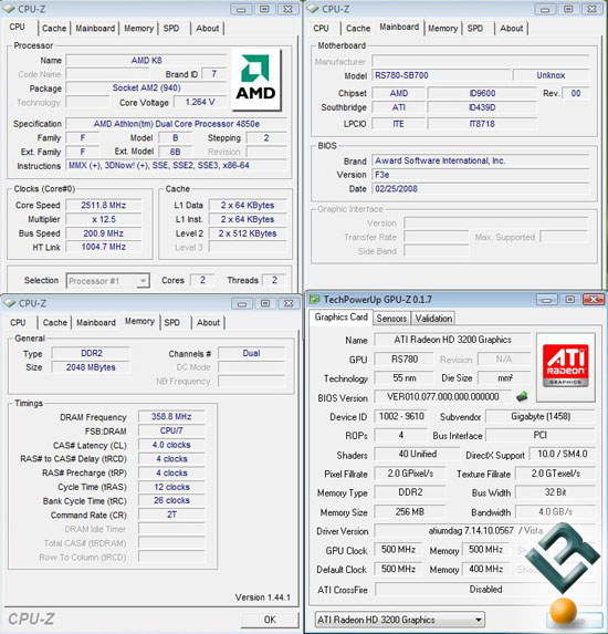 The Test System Settings