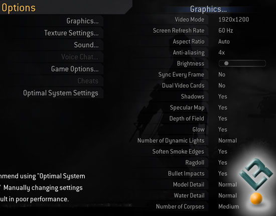 Call of Duty 4 v1.6 Benchmark Settings