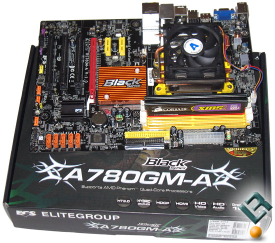 ECS A780GM-A motherboard top