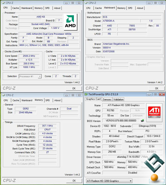 The Test System Settings