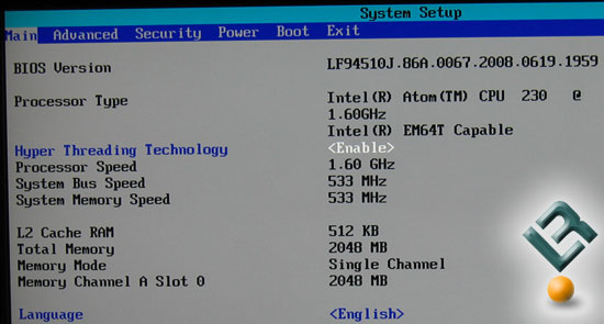 Intel Mini-ITX BOXD945GCLF BIOS