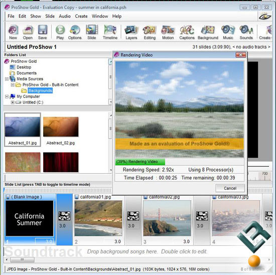 Photodex Proshow Gold 3.2 Benchmarking