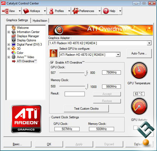 ATI Radeon HD 4870 X2 Video Card Overclocking