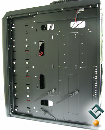 Behind the mother board tray of the Antec Twelve Hundred