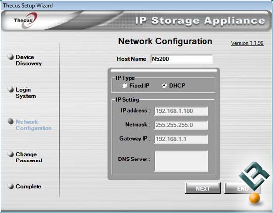 Thecus N5200BR Setup Wizard