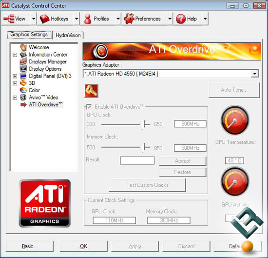 ATI Radeon HD 4550 Video Card Overclocking